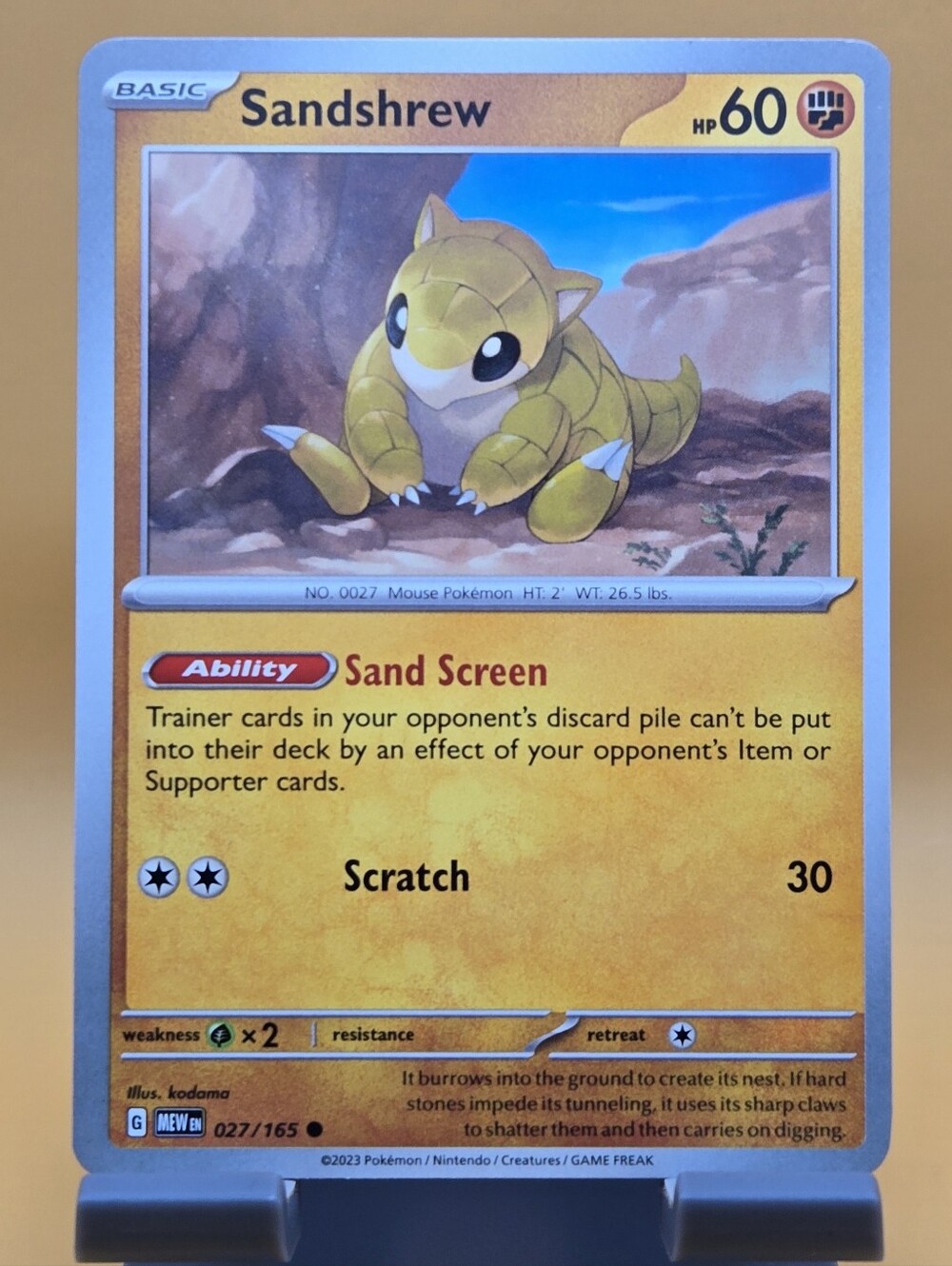 Sandshrew Pokémon Trading Card